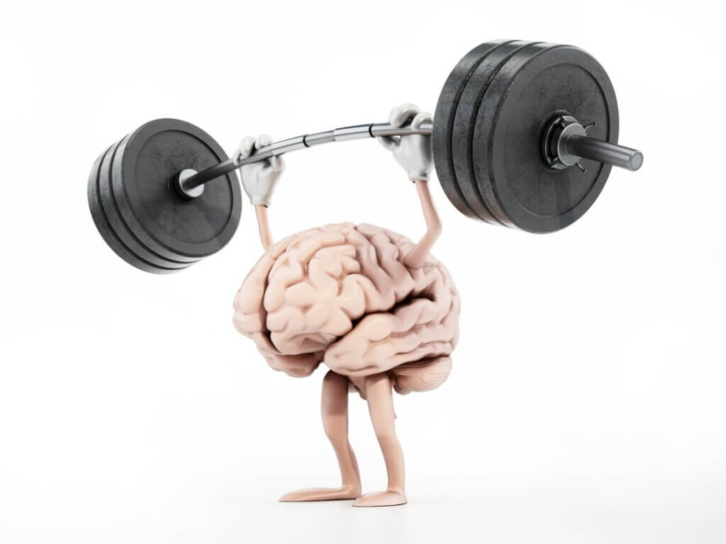 バーベルの重りを持ち上げる脳